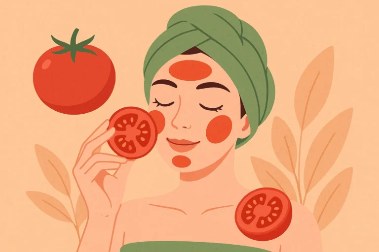 ilustrasi gambar manfaat tomat untuk wajah