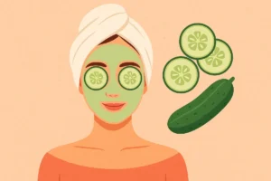 ilustrasi gambar manfaat timun untuk wajah