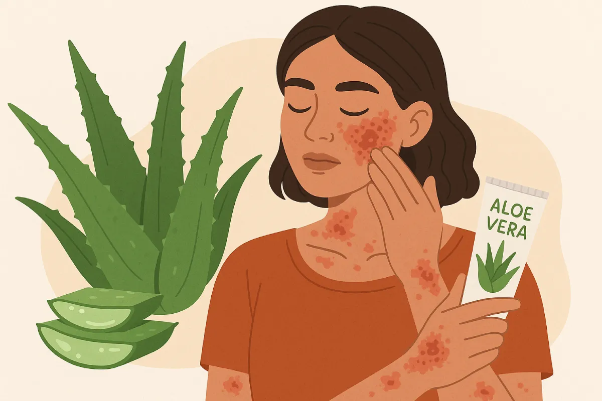 Lidah buaya (Aloe Vera) memiliki sifat anti-inflamasi dan melembapkan yang dapat membantu meredakan gejala eksim secara alami.