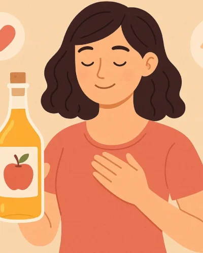 Manfaat cuka apel untuk wanita melalui simbol kesehatan dan kecantikan alami.